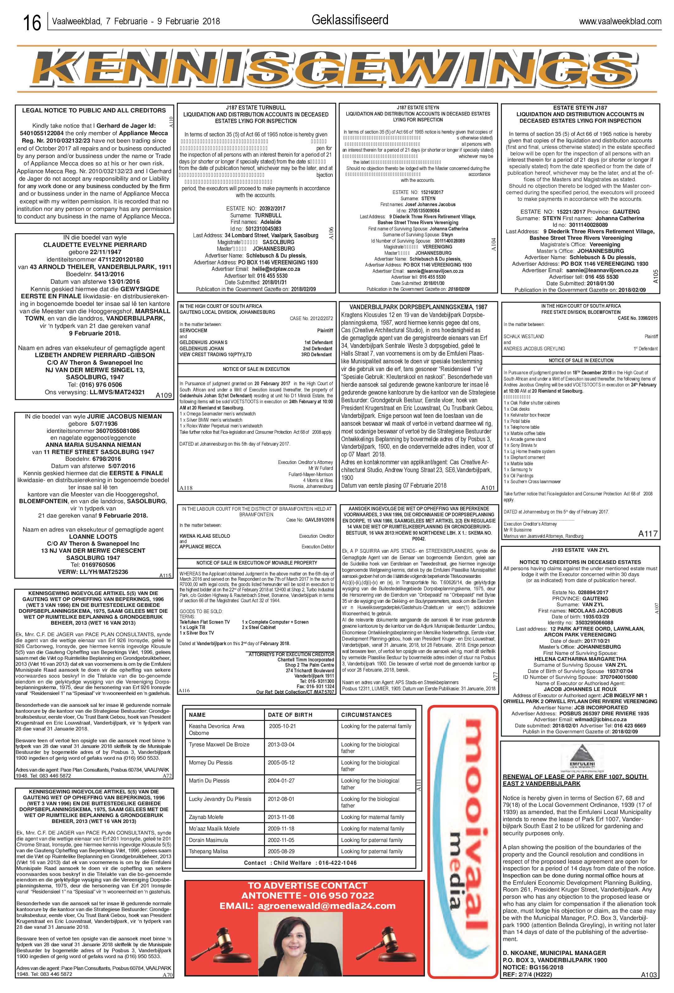 Vaalweekblad 7 – 11 Februarie 2018 page 16