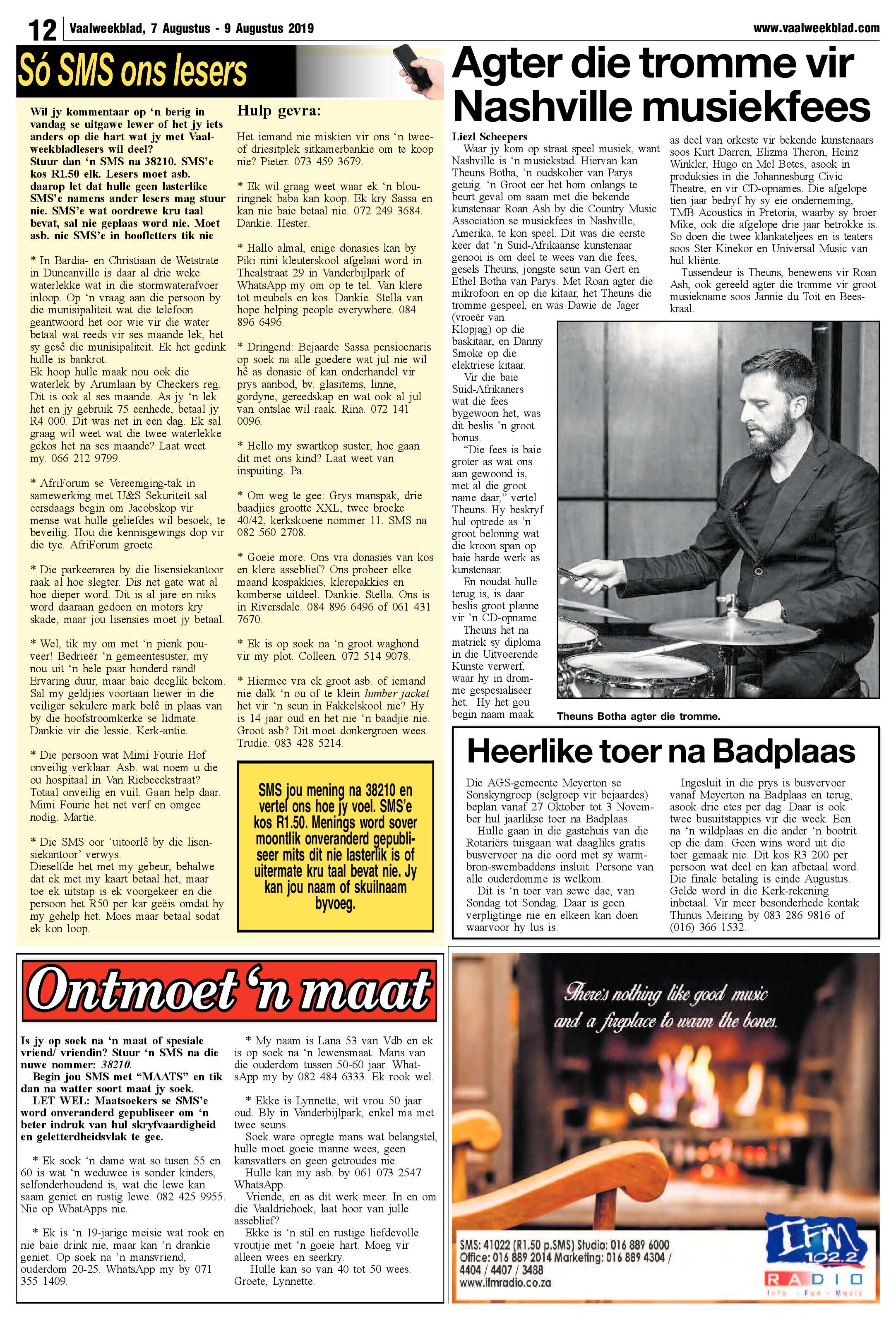 Vaalweekblad 7 – 9 Augustus 2019 page 12