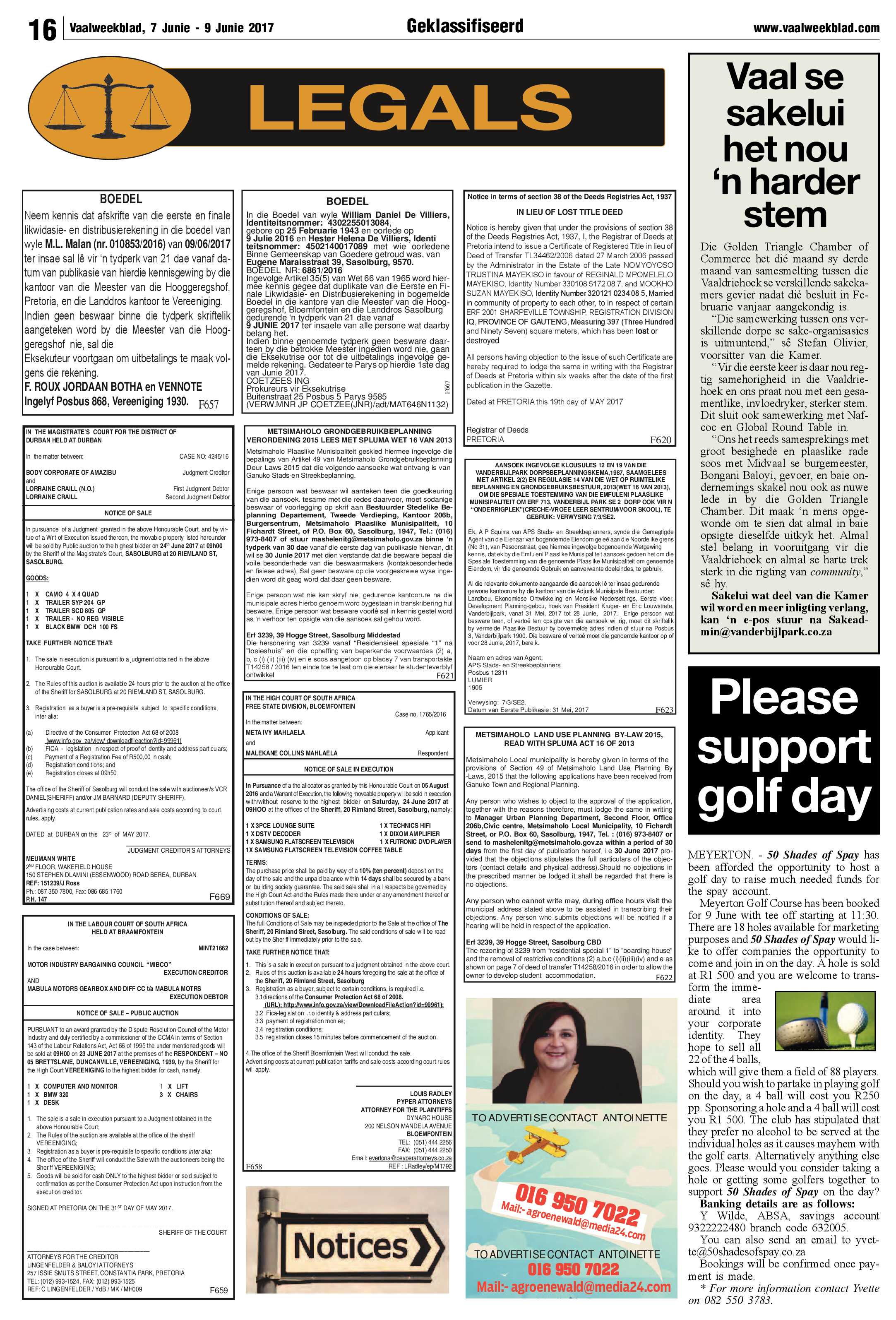 Vaalweekblad 7 – 9 Junie 2017 page 16