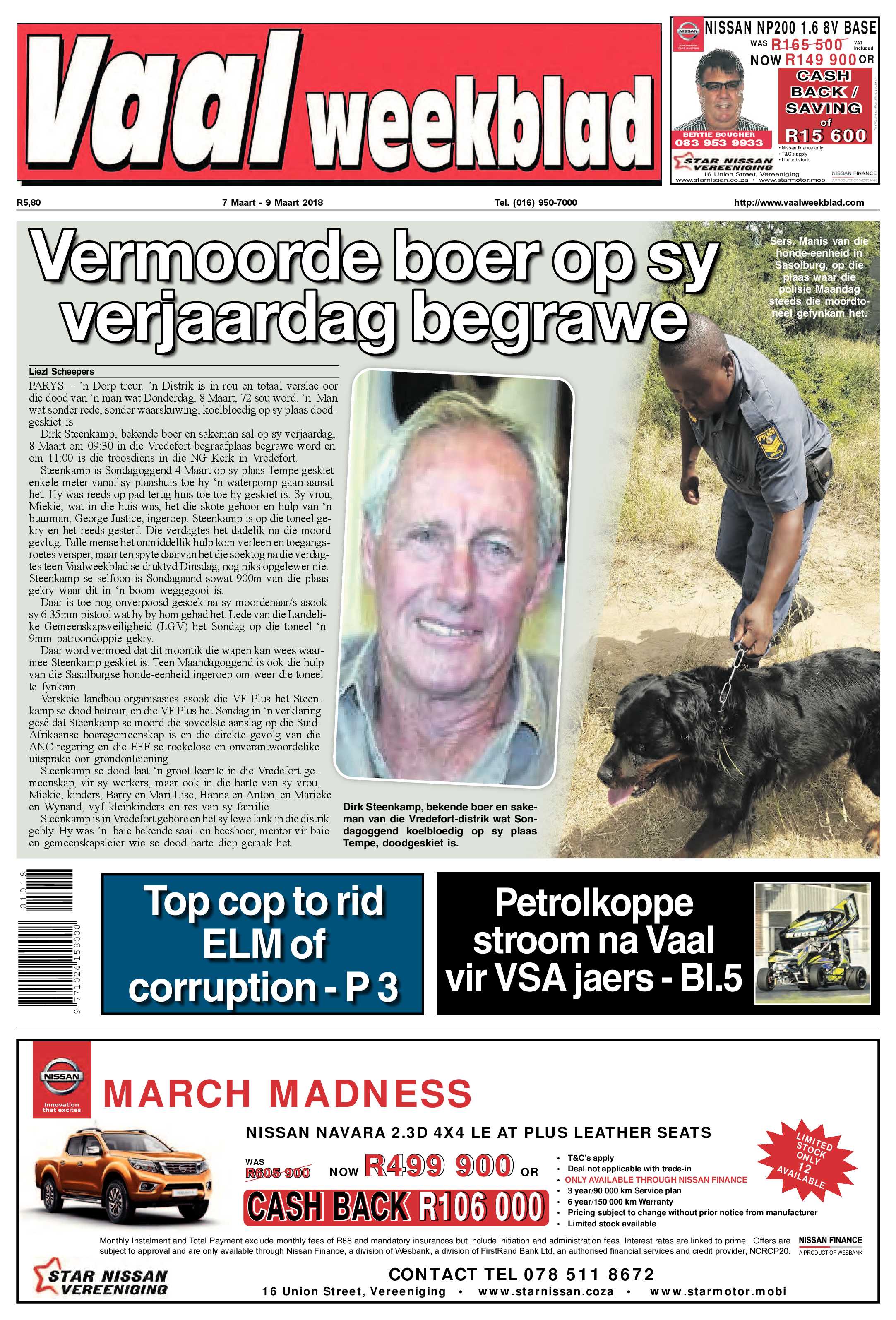 Vaalweekblad 7 – 9 Maart 2018 page 1