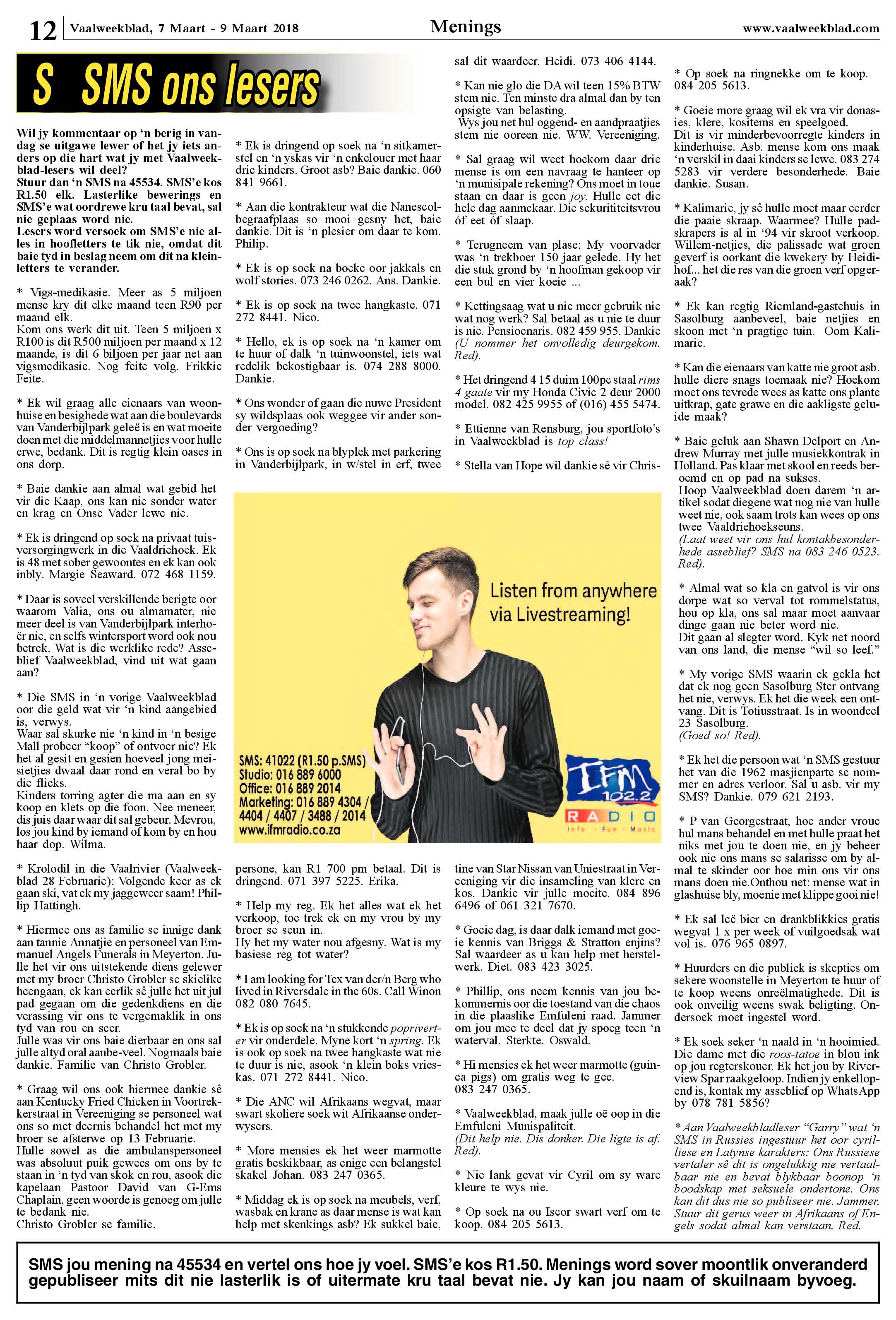 Vaalweekblad 7 – 9 Maart 2018 page 12