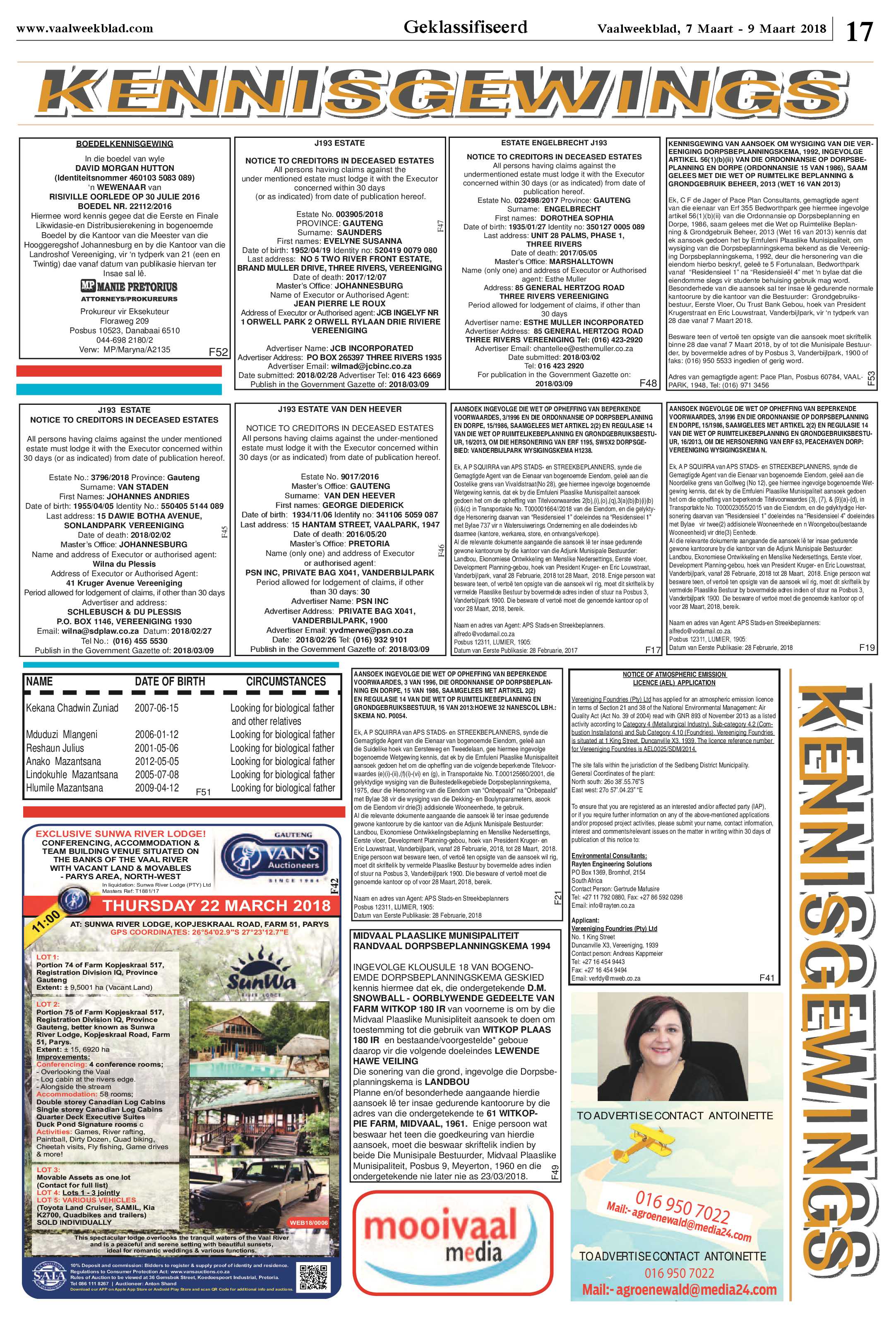 Vaalweekblad 7 – 9 Maart 2018 page 17