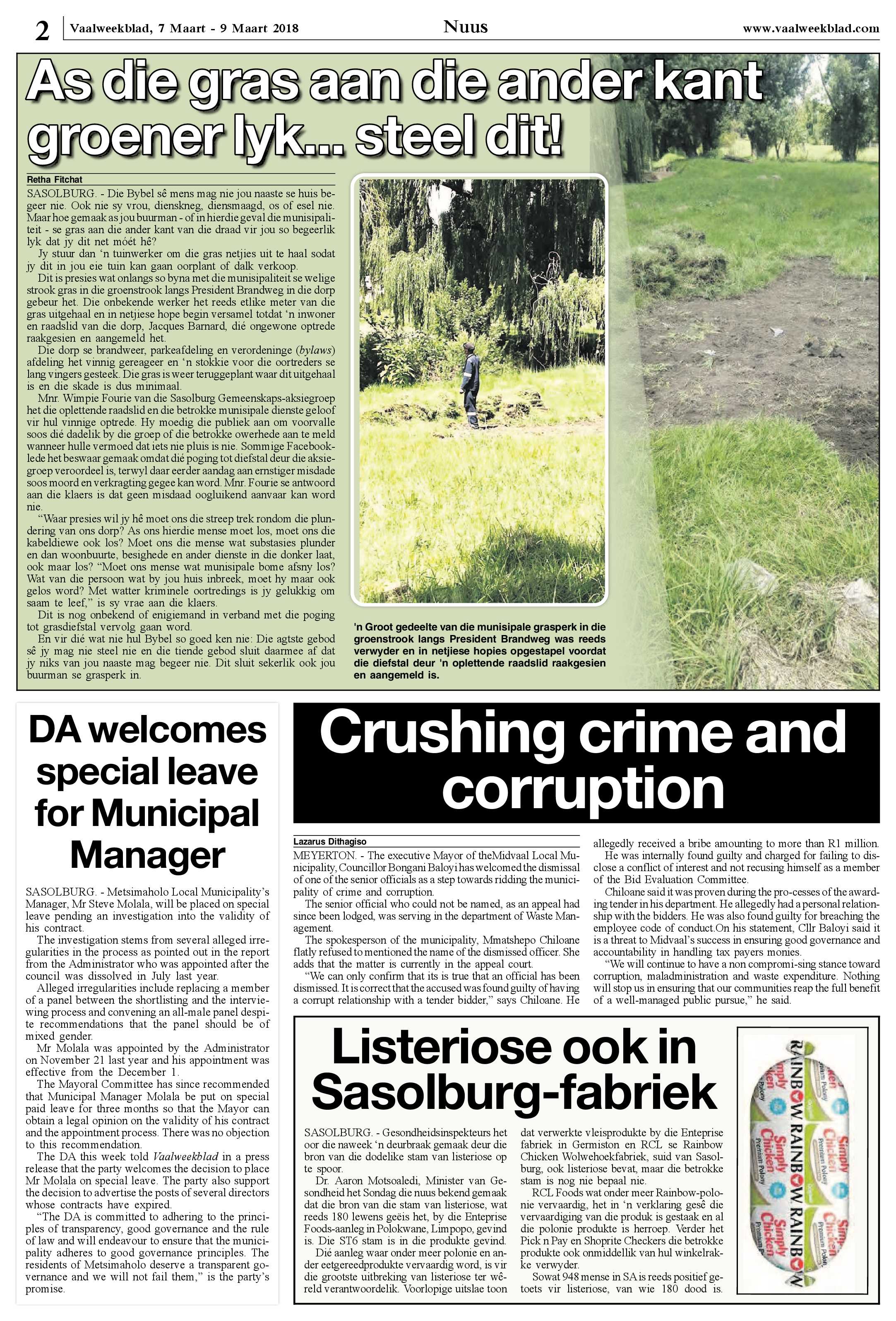 Vaalweekblad 7 – 9 Maart 2018 page 2