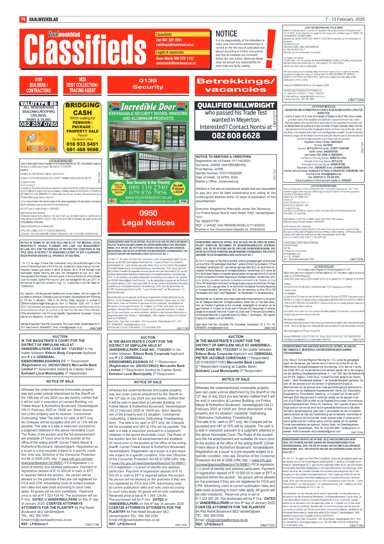 Vaalweekblad 7 – 13 February, 2025 page 14