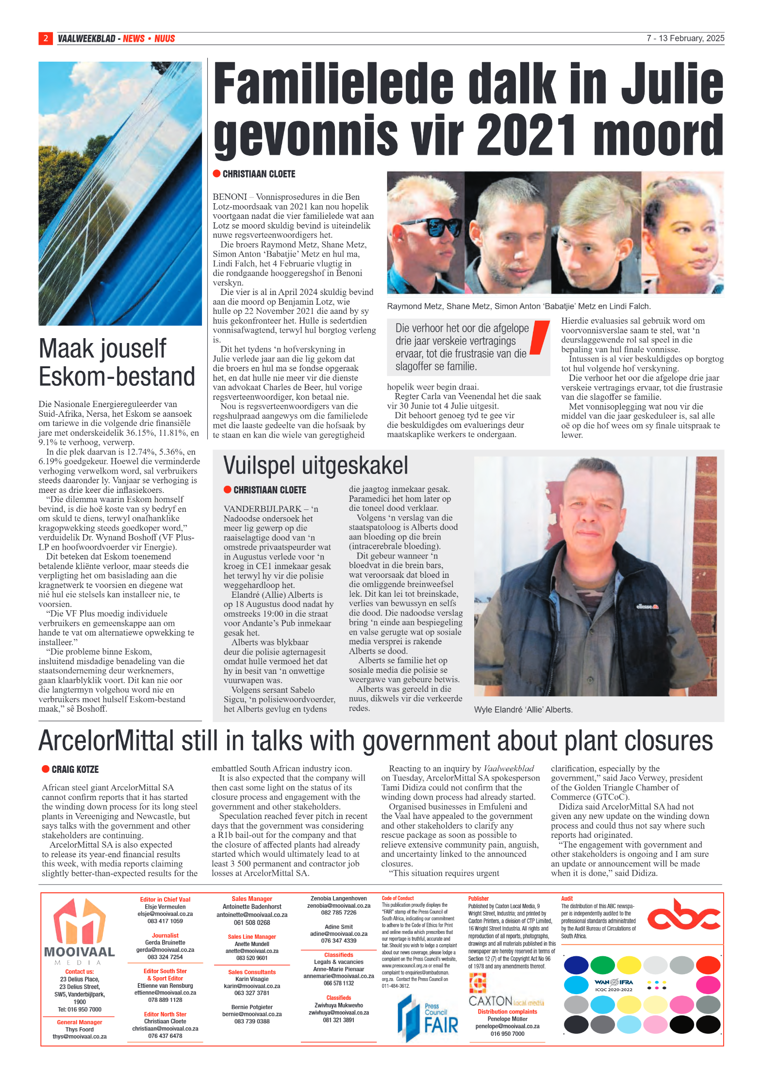 Vaalweekblad 7 – 13 February, 2025 page 2