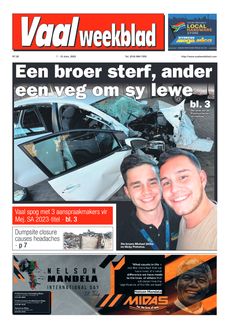 Vaalweekblad, 7 – 13 Julie, 2023 page 1