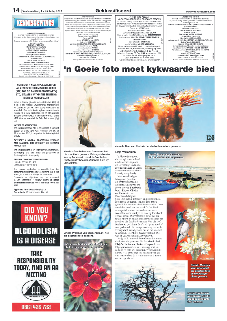 Vaalweekblad, 7 – 13 Julie, 2023 page 13