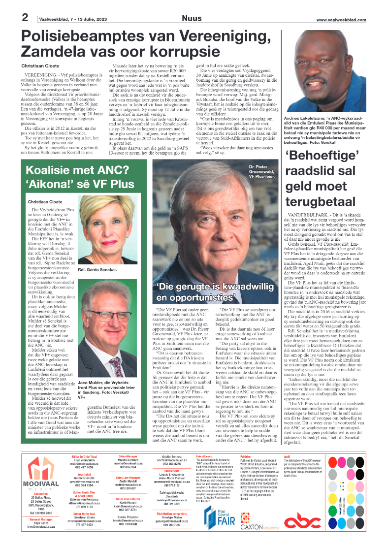 Vaalweekblad, 7 – 13 Julie, 2023 page 2
