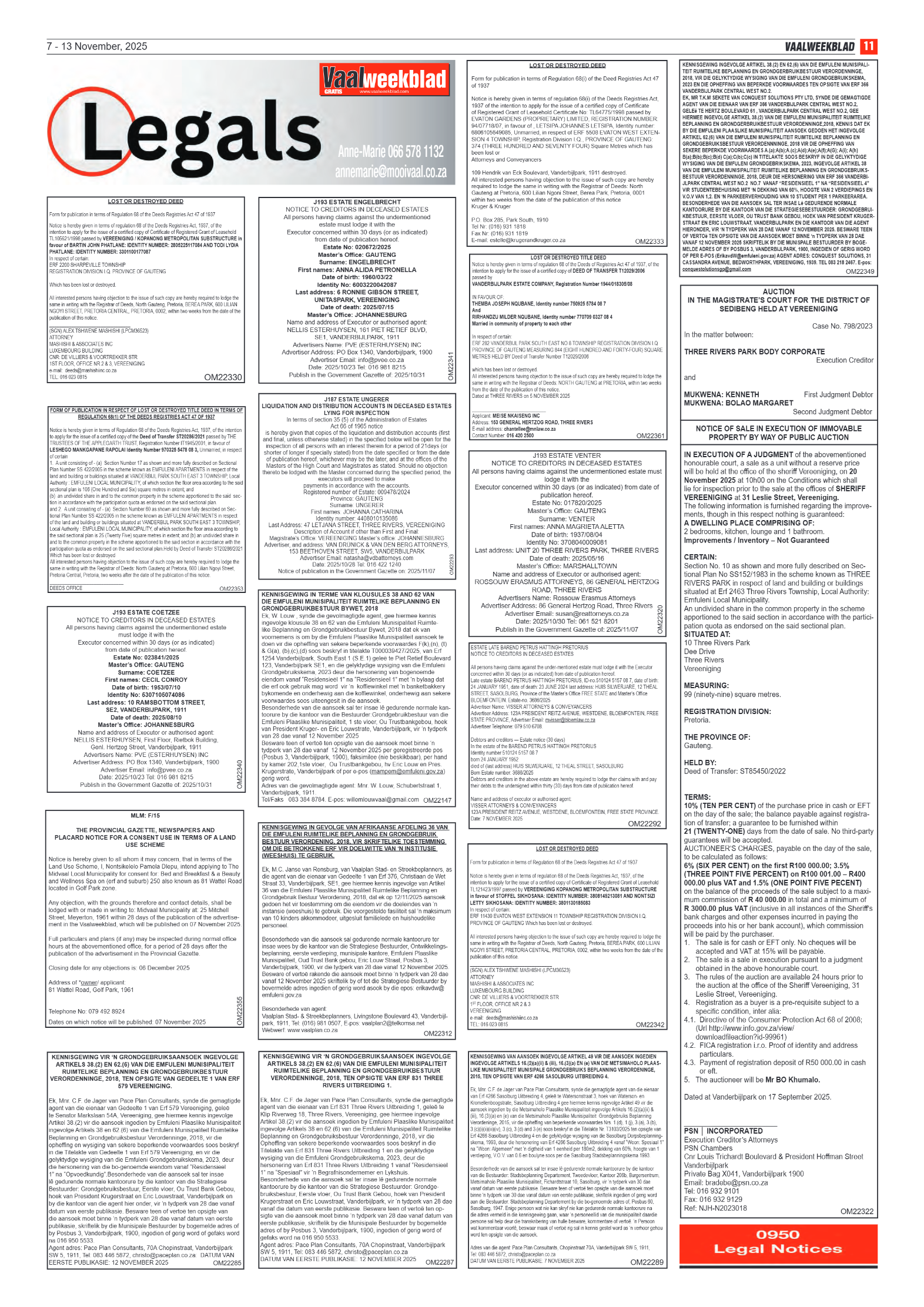 Vaalweekblad 7 – 13 November, 2025 page 11