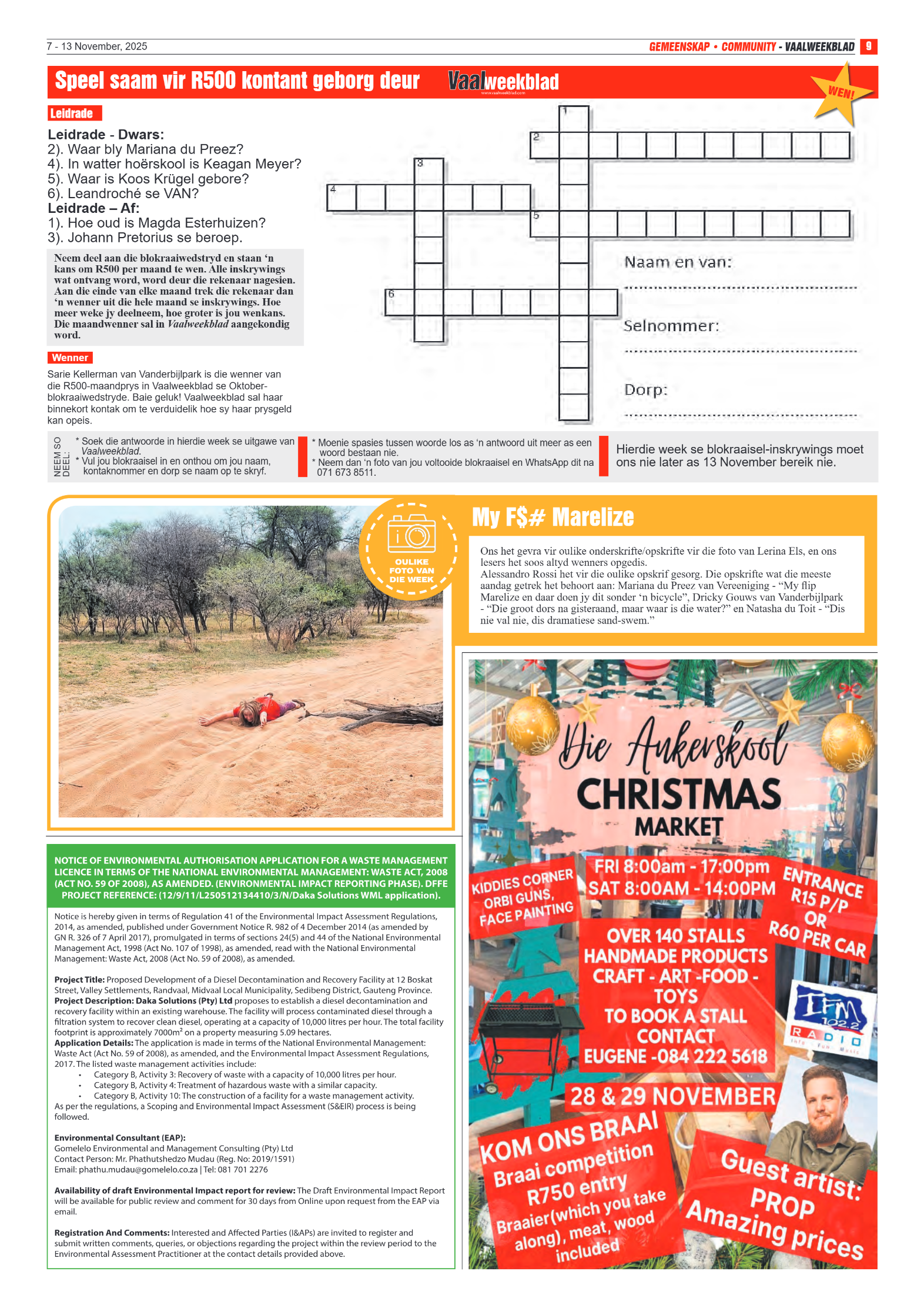 Vaalweekblad 7 – 13 November, 2025 page 9