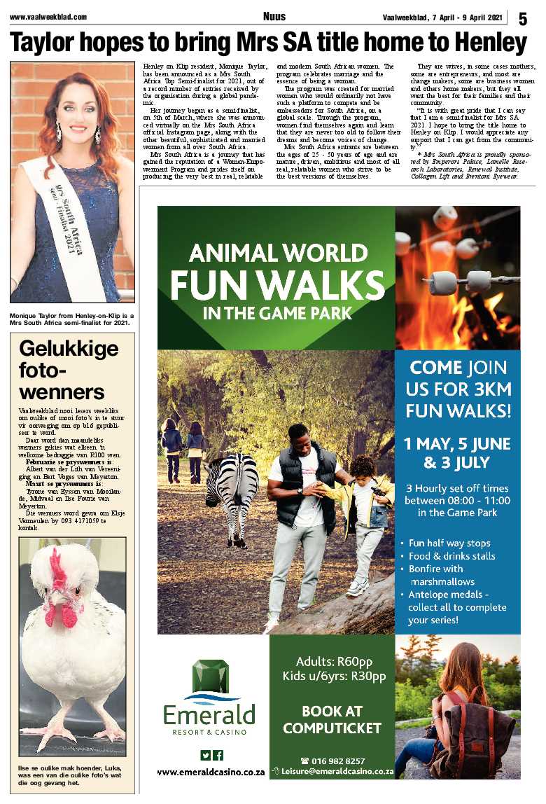 Vaalweekblad, 7 April – 9 April 2021 page 5