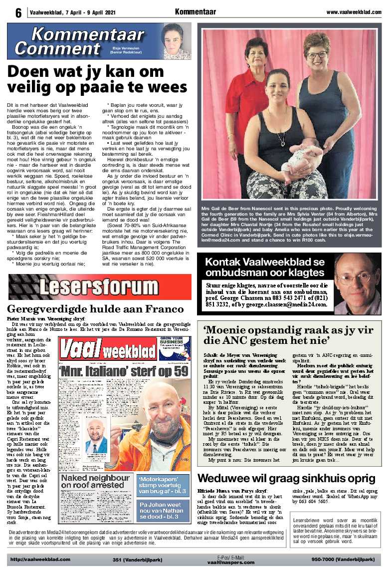 Vaalweekblad, 7 April – 9 April 2021 page 6