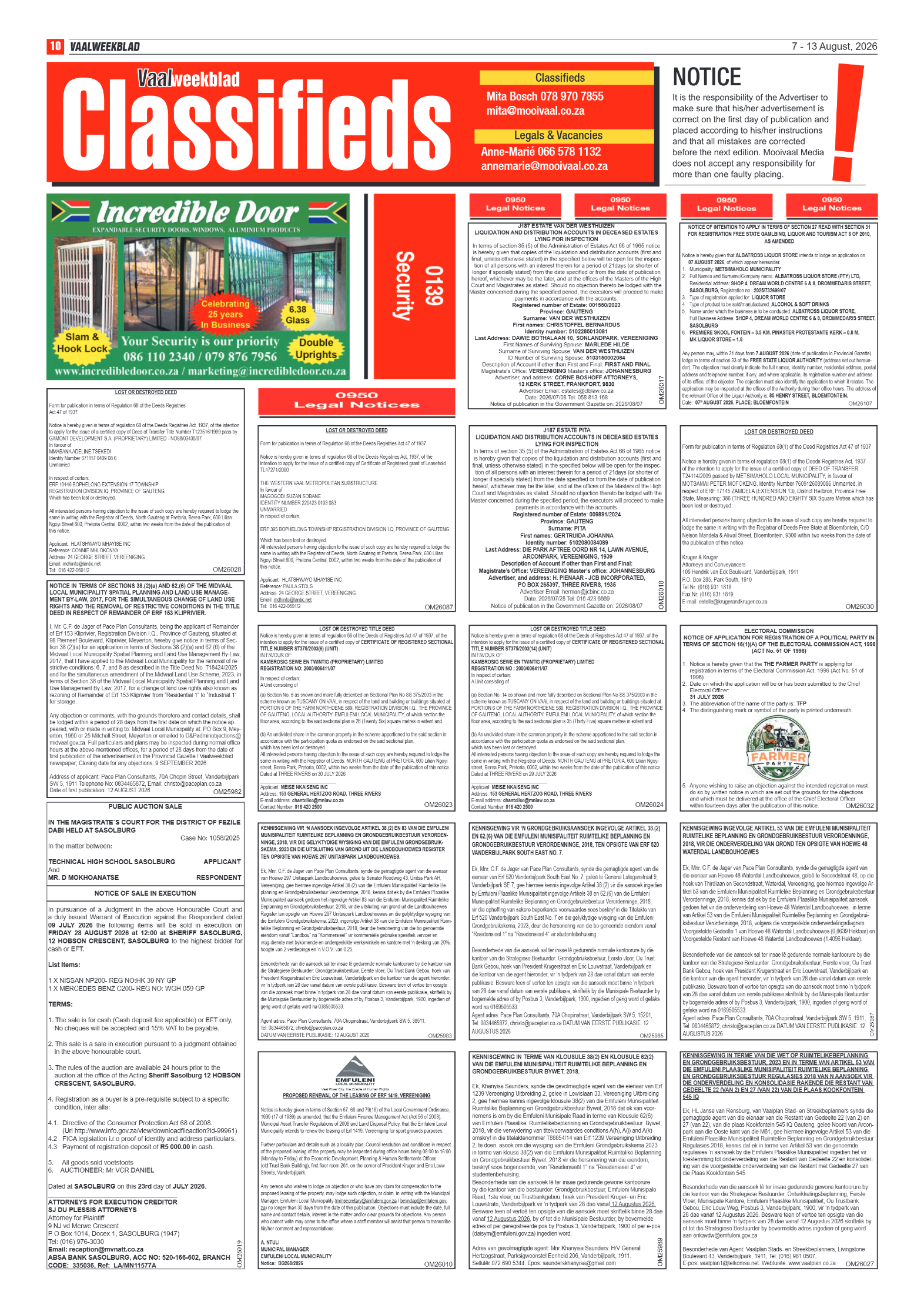 Vaalweekblad – 7 Augustus 2026 page 10