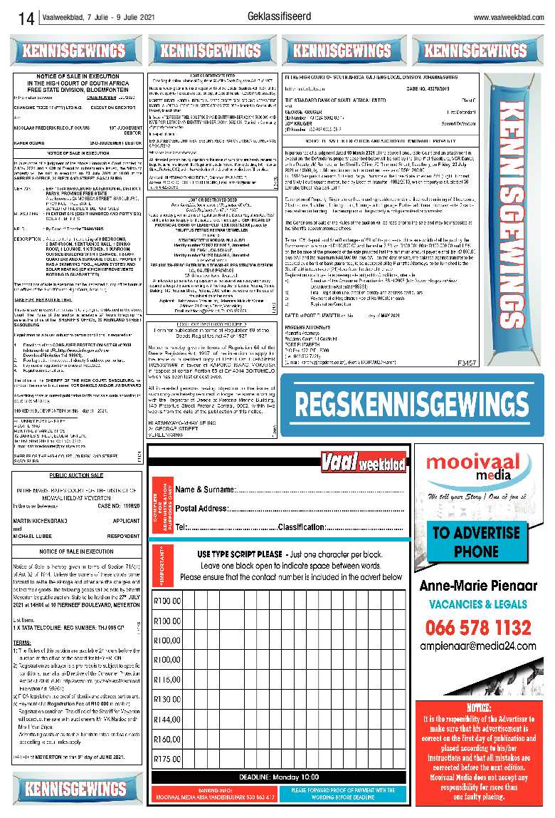 Vaalweekblad, 7 Julie – 9 Julie 2021 page 13