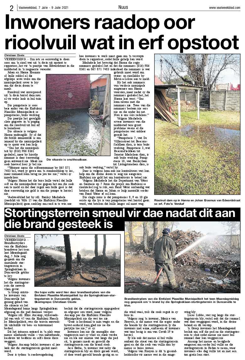 Vaalweekblad, 7 Julie – 9 Julie 2021 page 2