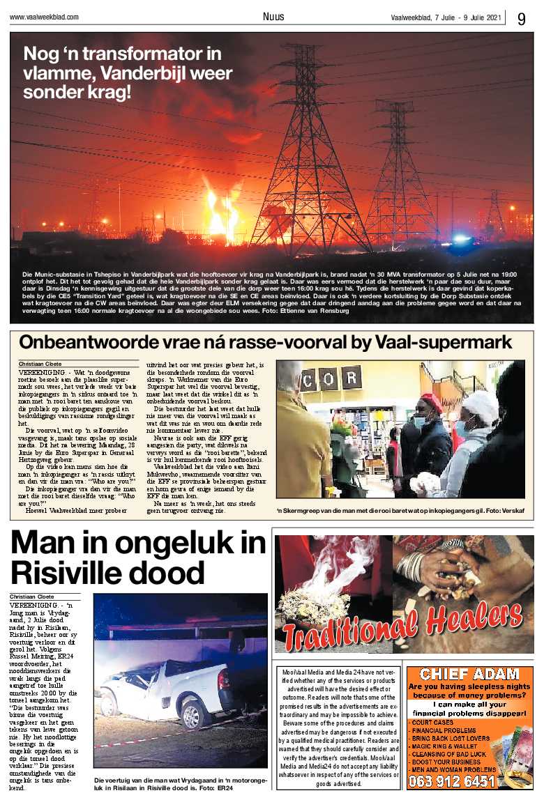 Vaalweekblad, 7 Julie – 9 Julie 2021 page 9