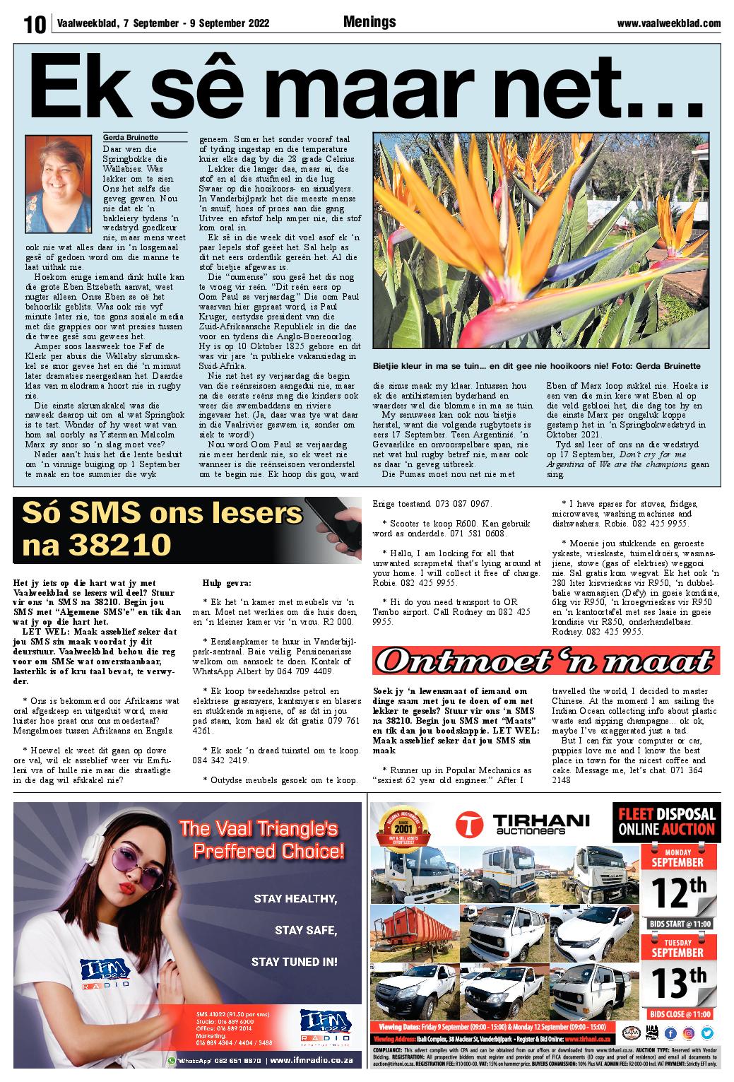 Vaalweekblad, 7 September – 9 September 2022 page 10