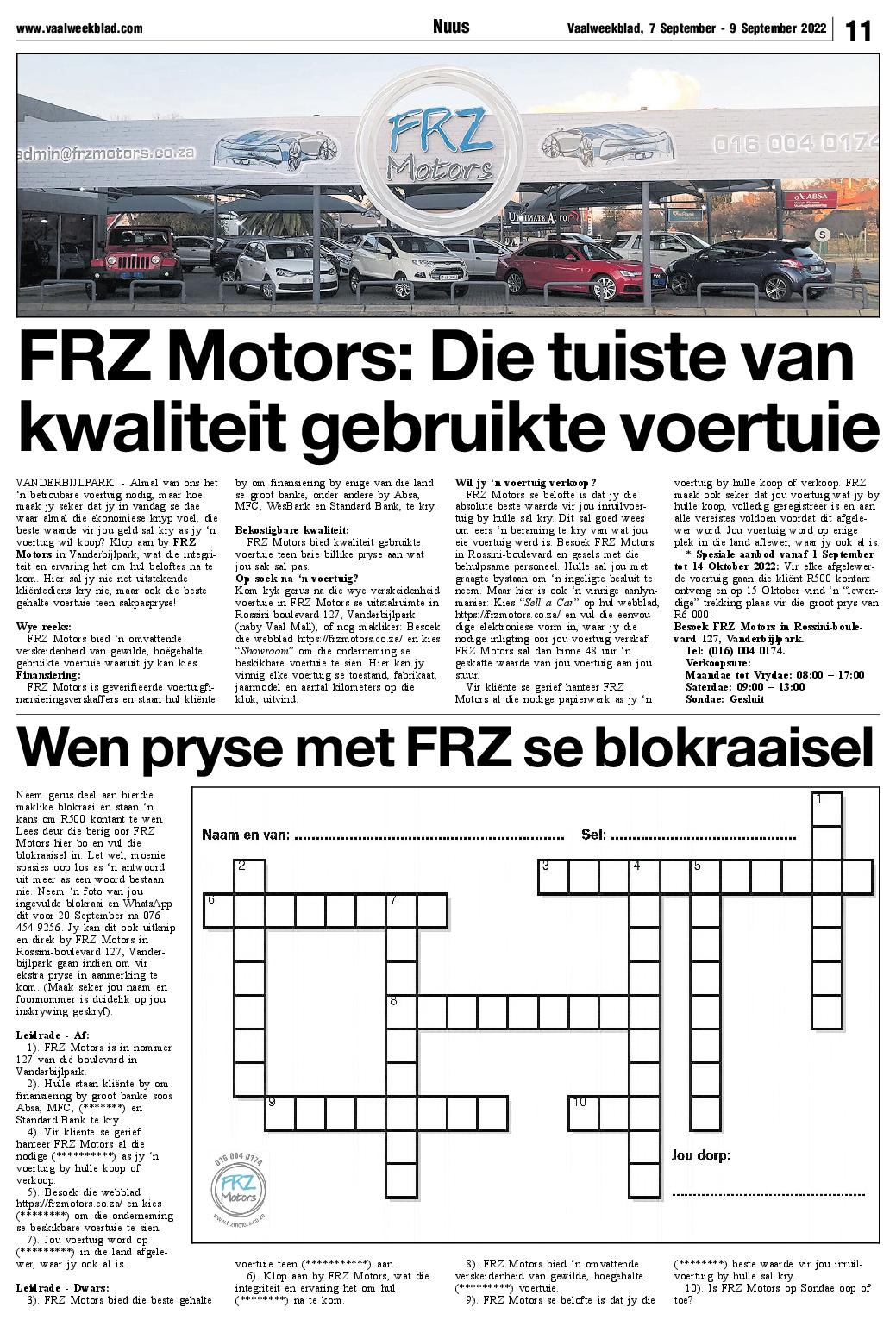 Vaalweekblad, 7 September – 9 September 2022 page 11