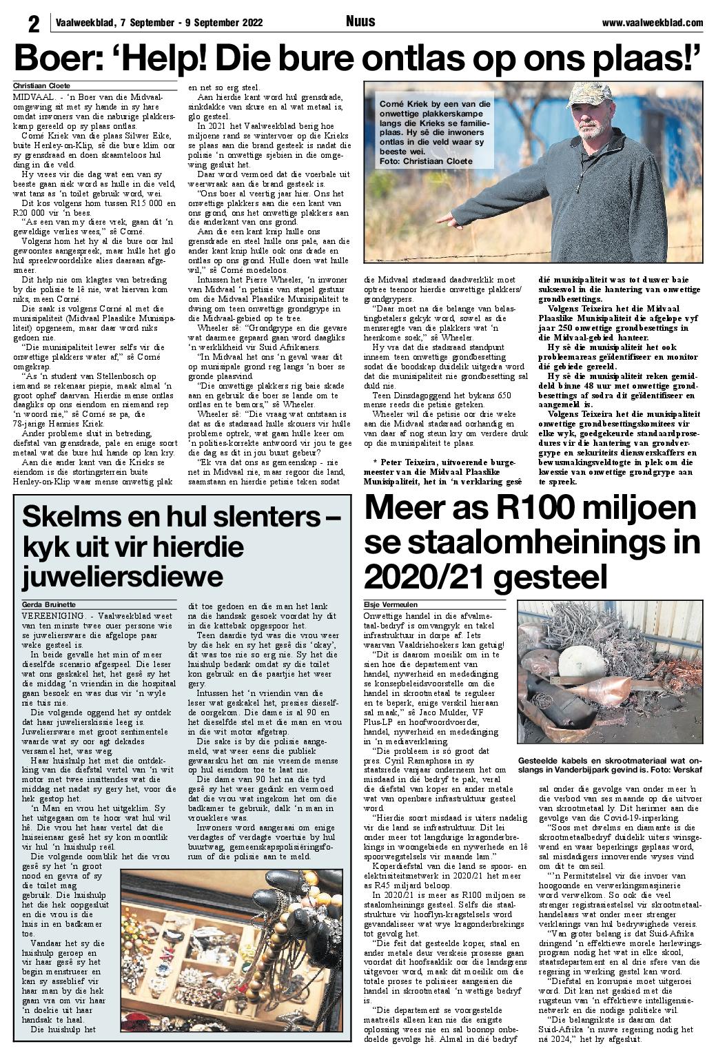 Vaalweekblad, 7 September – 9 September 2022 page 2