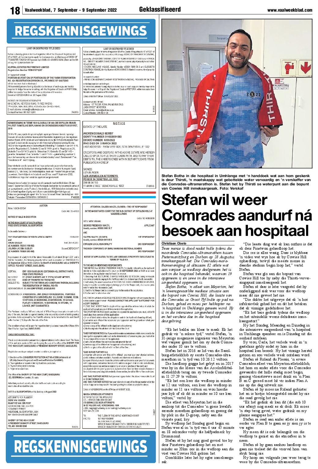 Vaalweekblad, 7 September – 9 September 2022 page 20