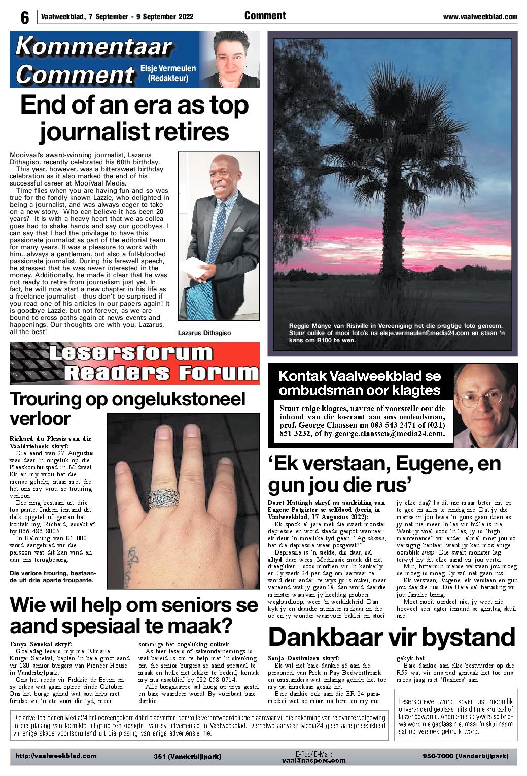 Vaalweekblad, 7 September – 9 September 2022 page 6