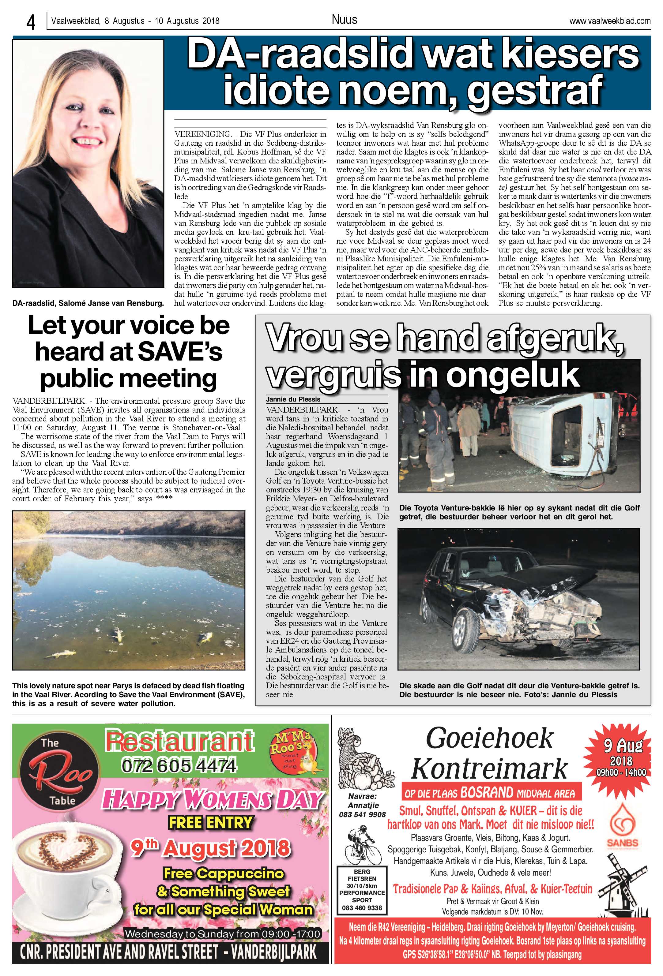 Vaalweekblad 8 – 10 Augustus 2018 page 4