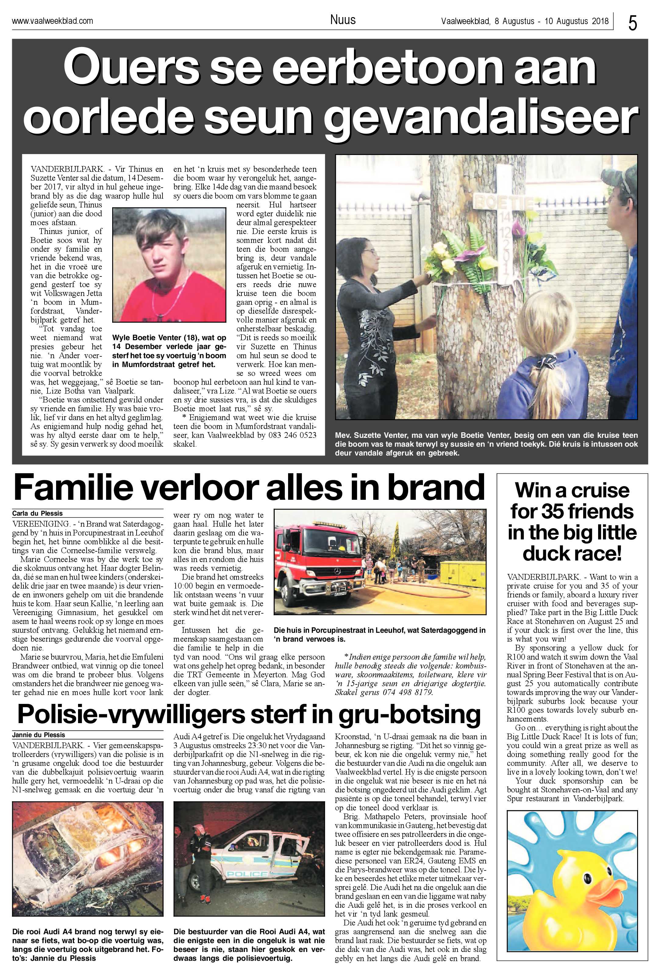 Vaalweekblad 8 – 10 Augustus 2018 page 5