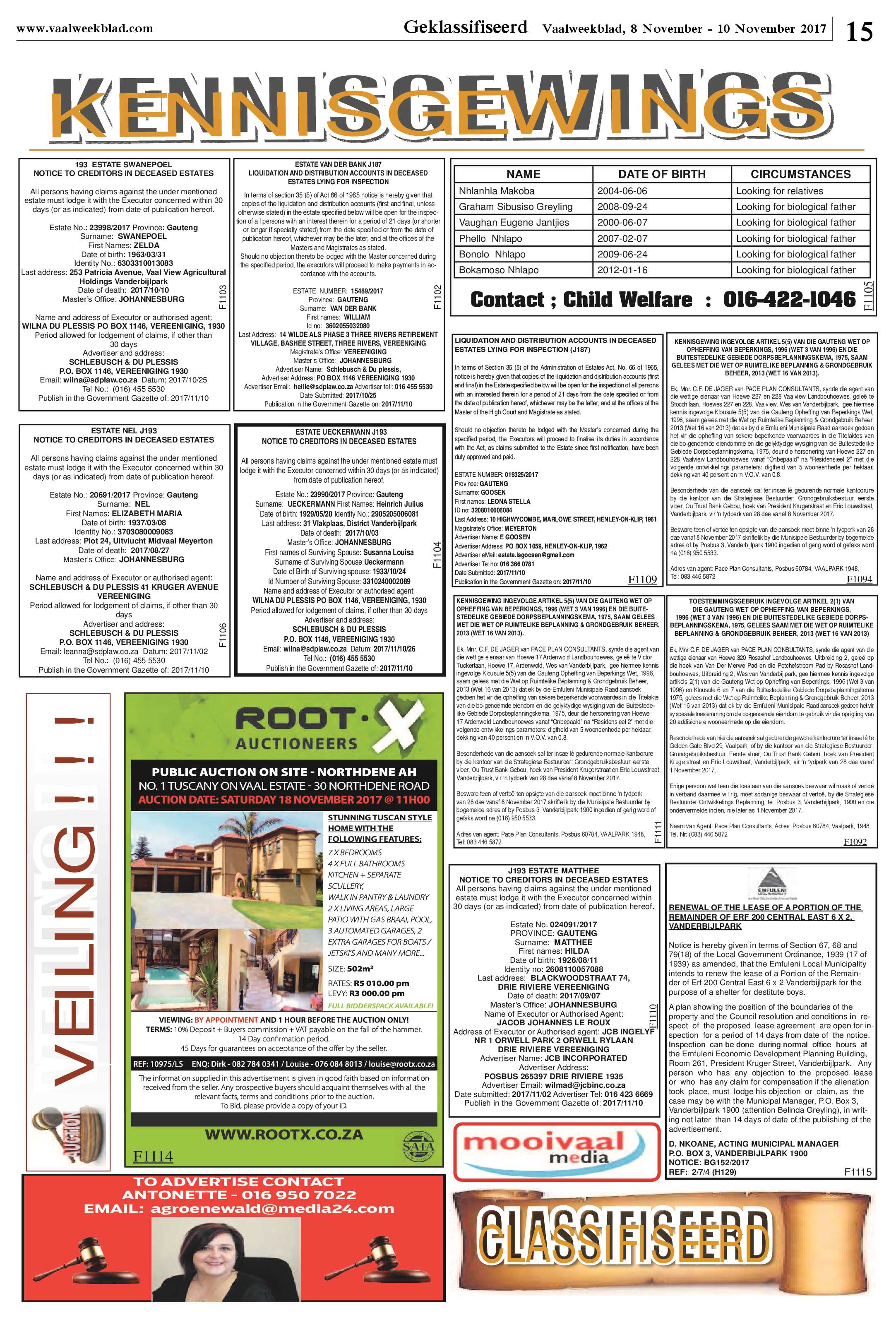 Vaalweekblad 8 – 10 November 2017 page 15