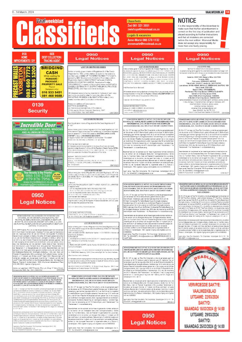 Vaalweekblad 8 – 14 March 2024 page 13