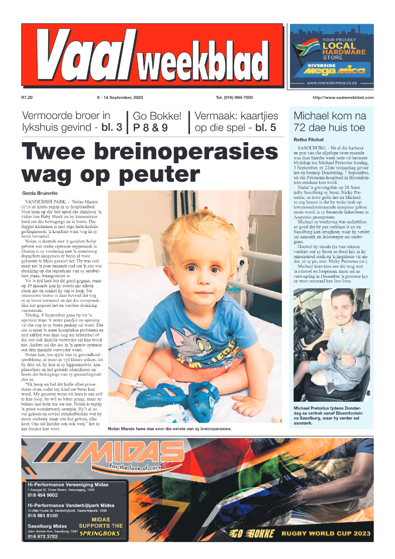 Vaalweekblad, 8 – 14 September, 2023 page 1