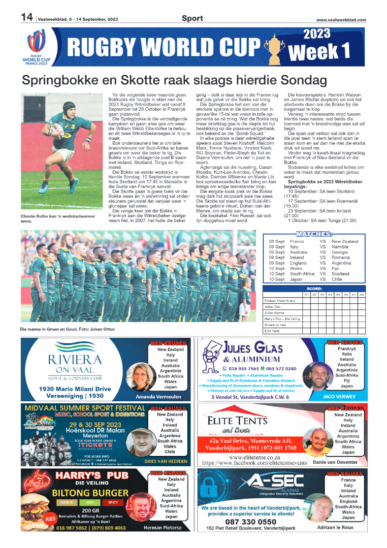 Vaalweekblad, 8 – 14 September, 2023 page 14