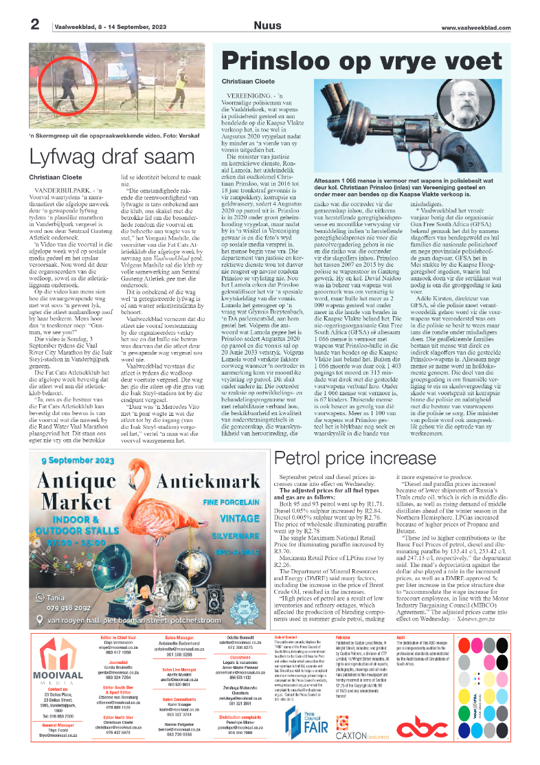 Vaalweekblad, 8 – 14 September, 2023 page 2