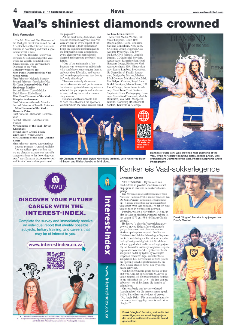 Vaalweekblad, 8 – 14 September, 2023 page 4