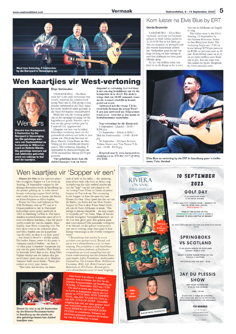 Vaalweekblad, 8 – 14 September, 2023 page 5