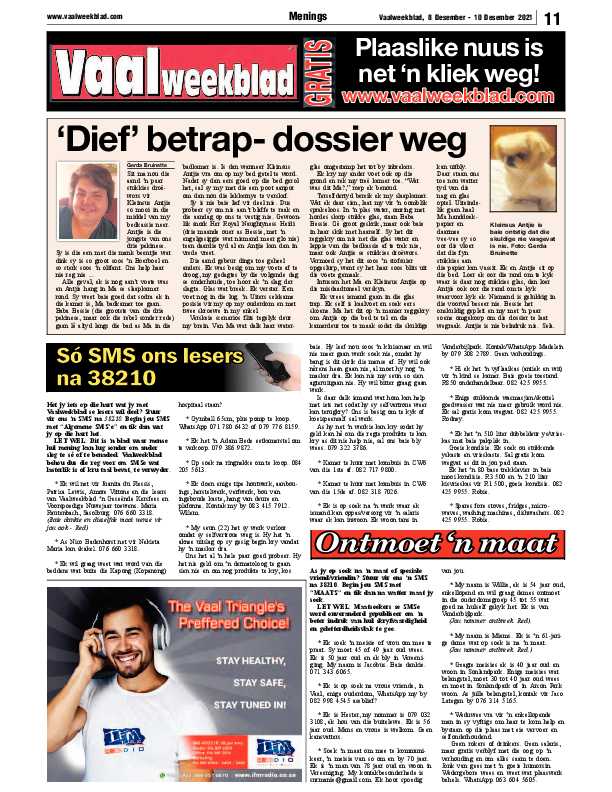 Vaalweekblad, 8 Desember – 10 Desember 2021 page 11