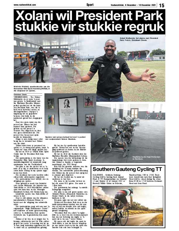 Vaalweekblad, 8 Desember – 10 Desember 2021 page 15