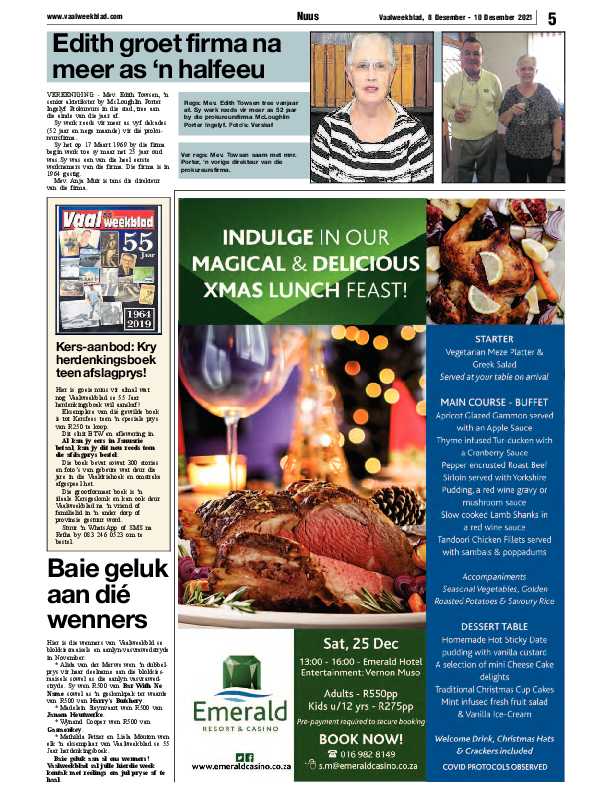 Vaalweekblad, 8 Desember – 10 Desember 2021 page 5