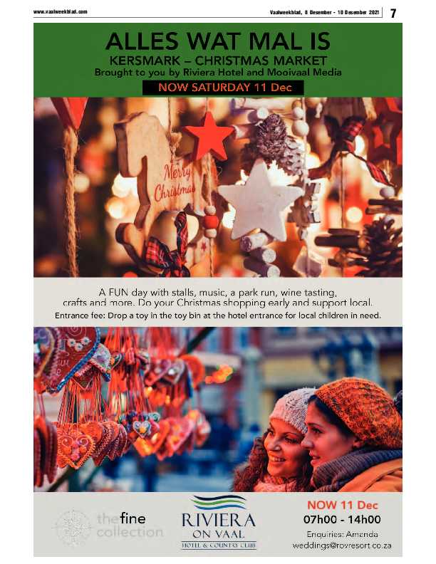 Vaalweekblad, 8 Desember – 10 Desember 2021 page 7