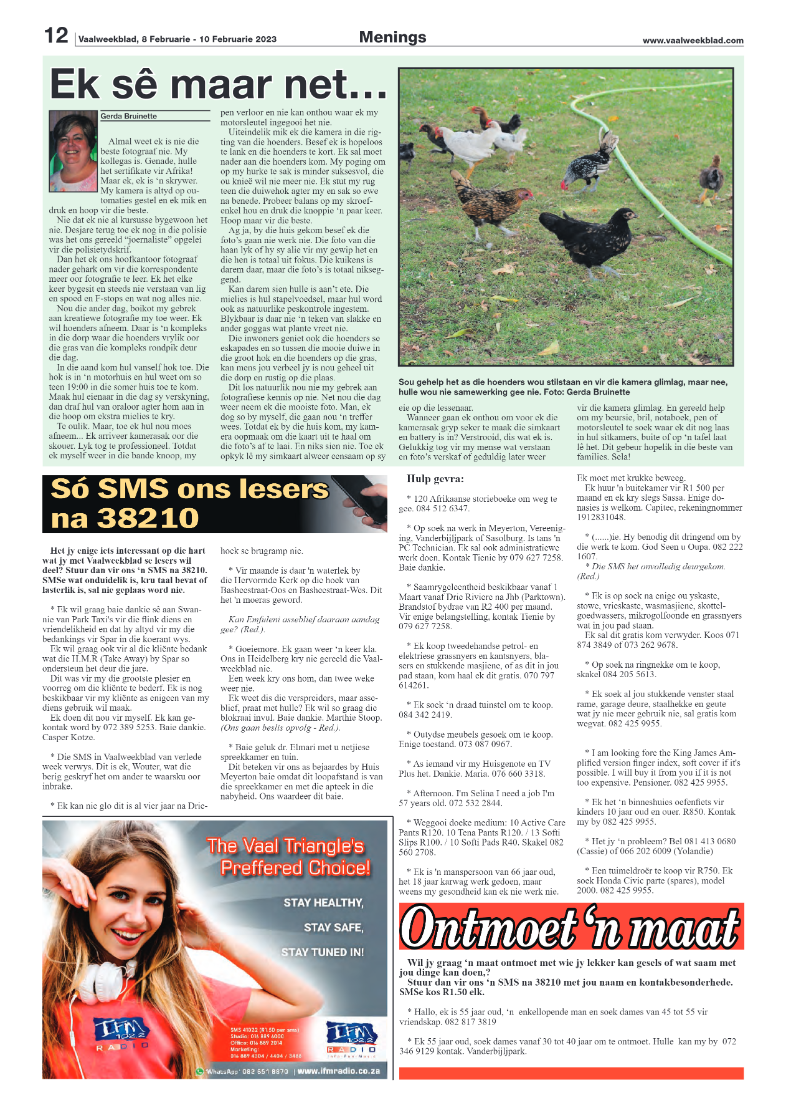 Vaalweekblad, 8 Februarie – 10 Februarie 2023 page 12