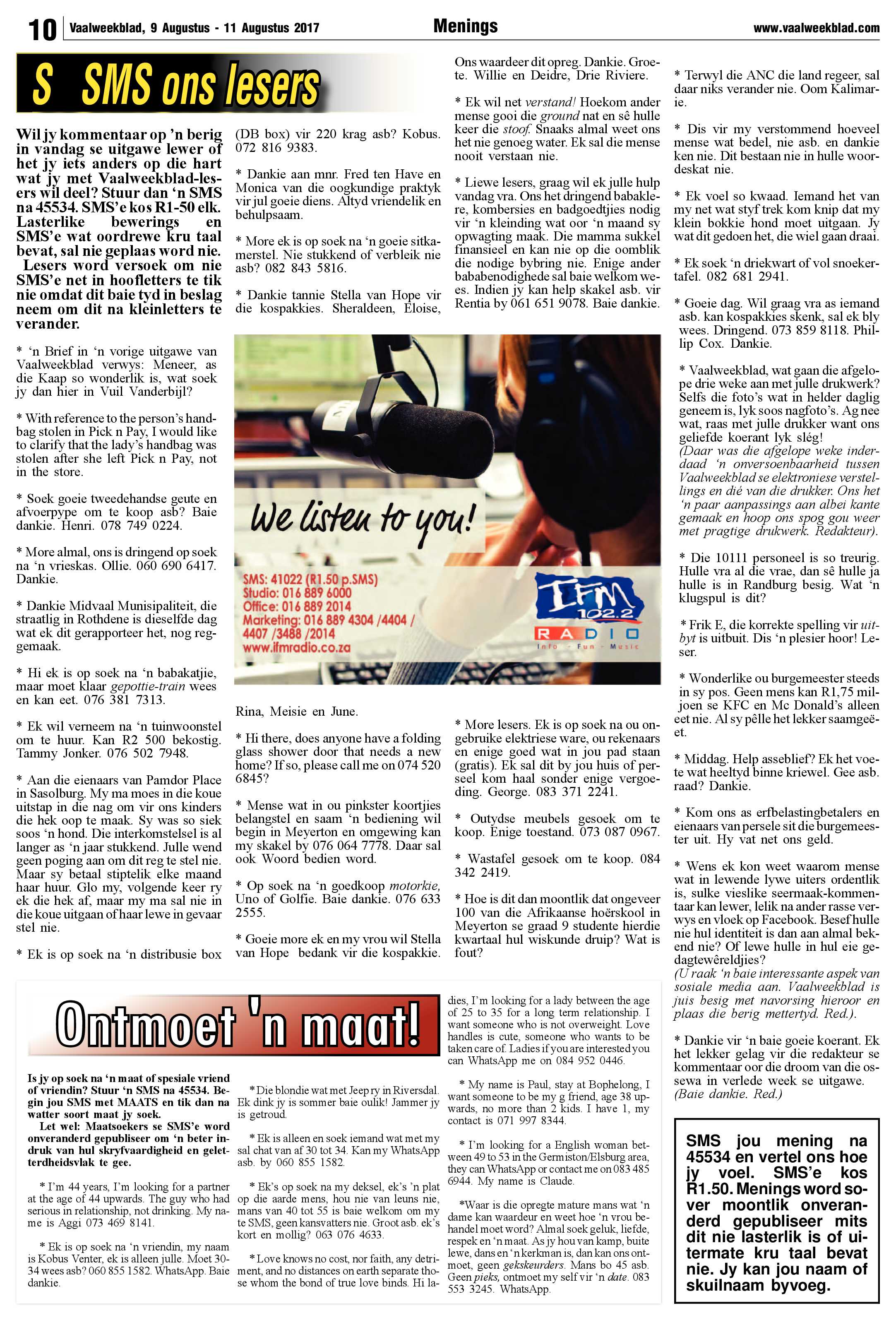 Vaalweekblad 9 – 11 Augustus 2017 page 10