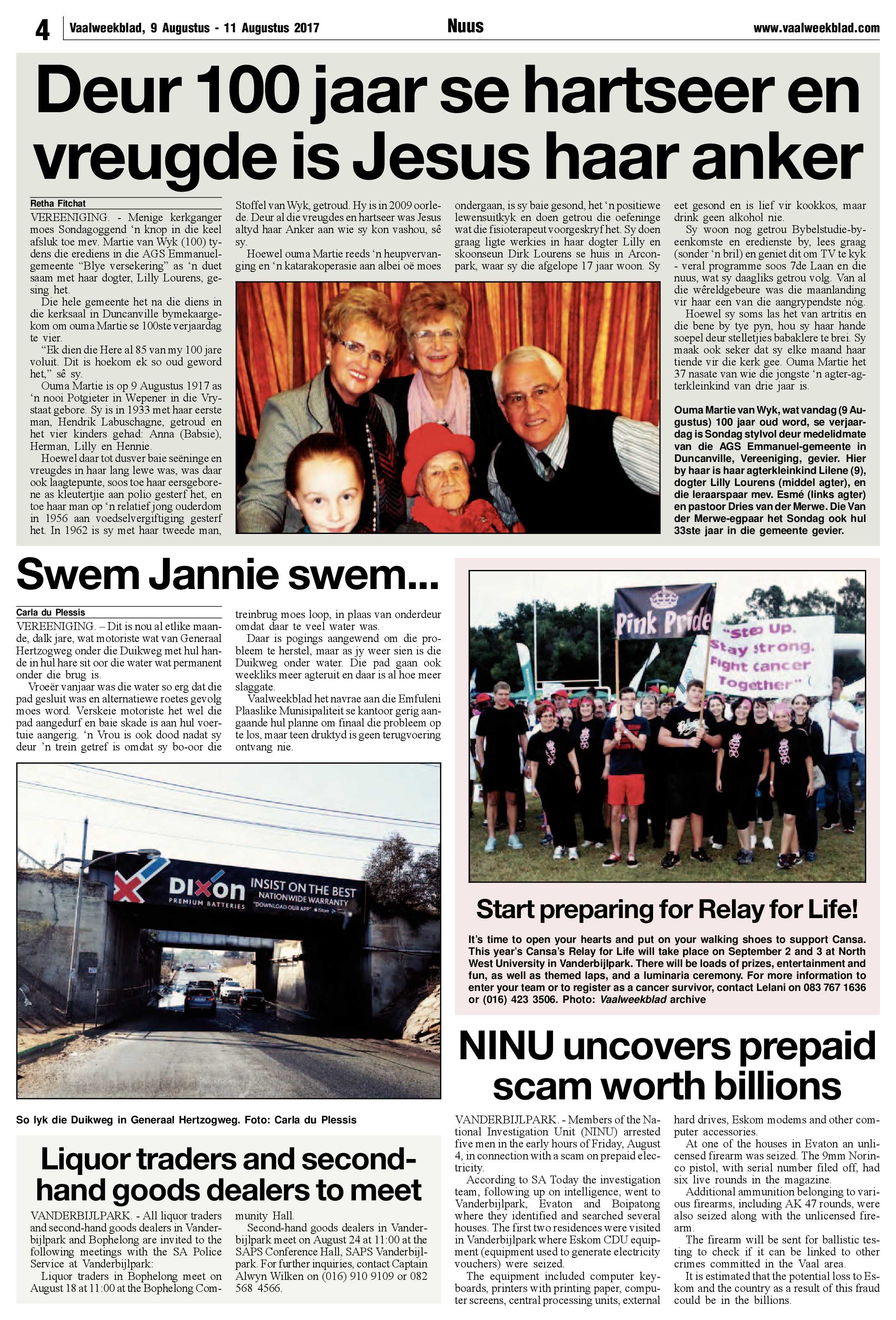 Vaalweekblad 9 – 11 Augustus 2017 page 4