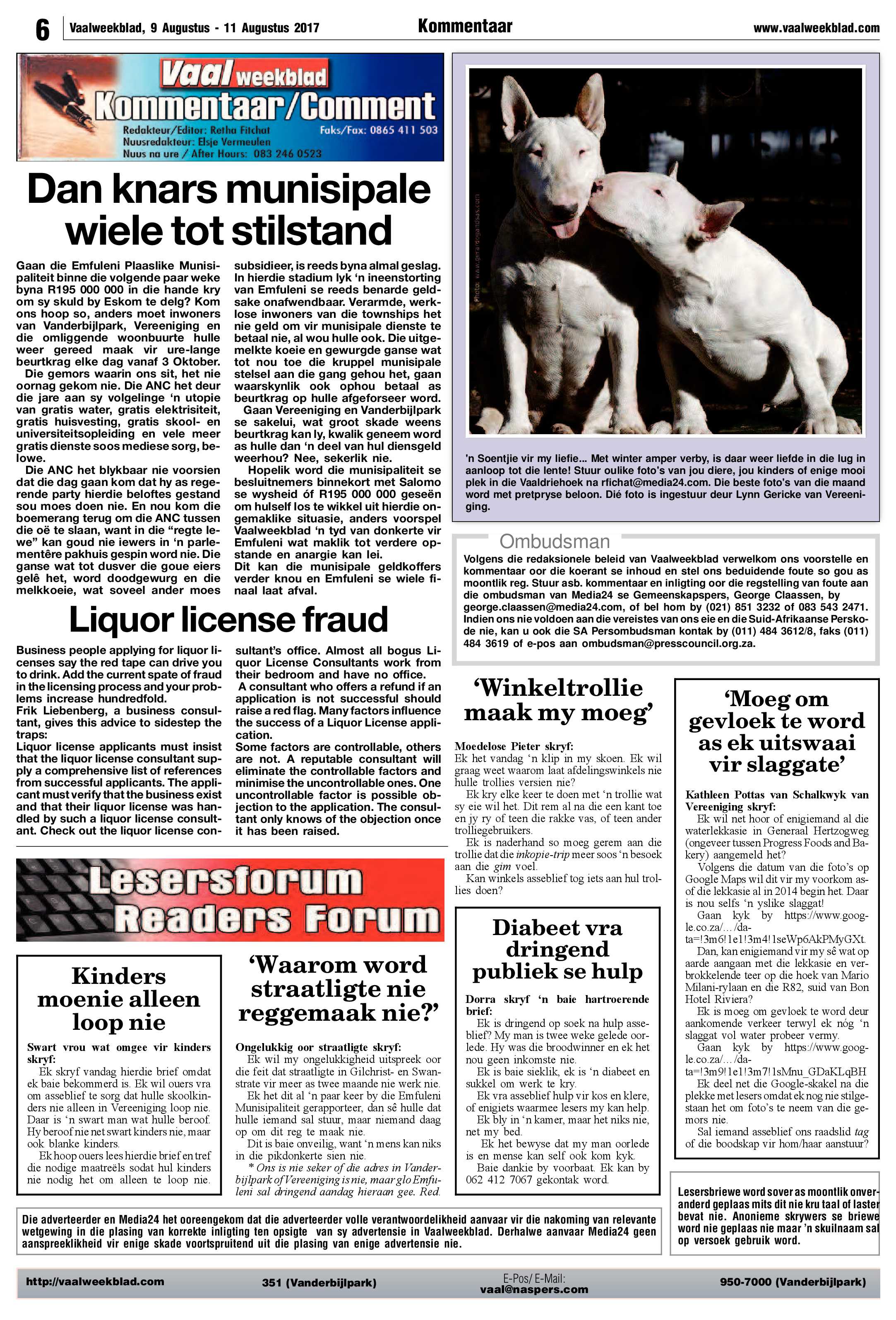 Vaalweekblad 9 – 11 Augustus 2017 page 6