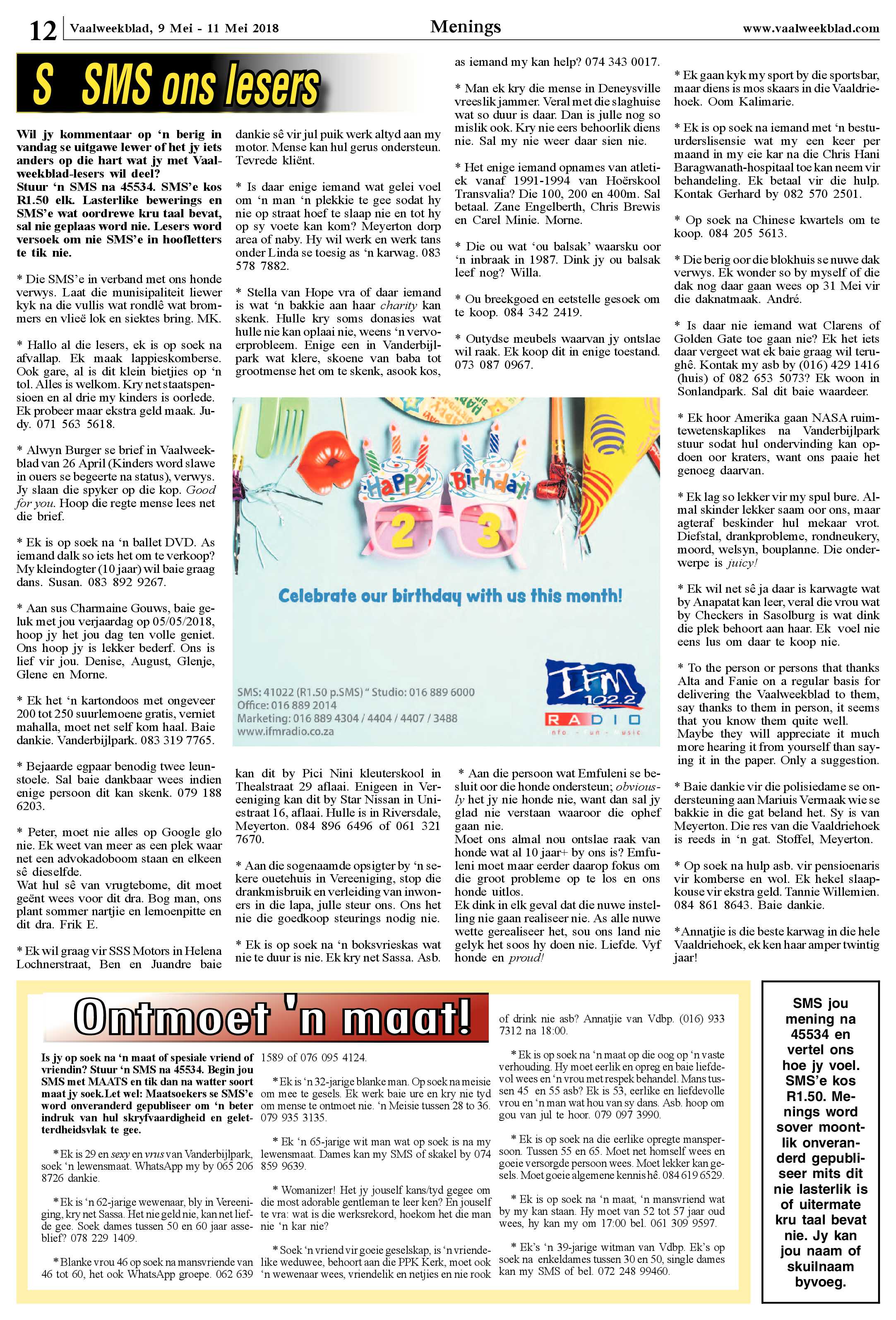 Vaalweekblad 9 – 12 Mei 2018 page 12