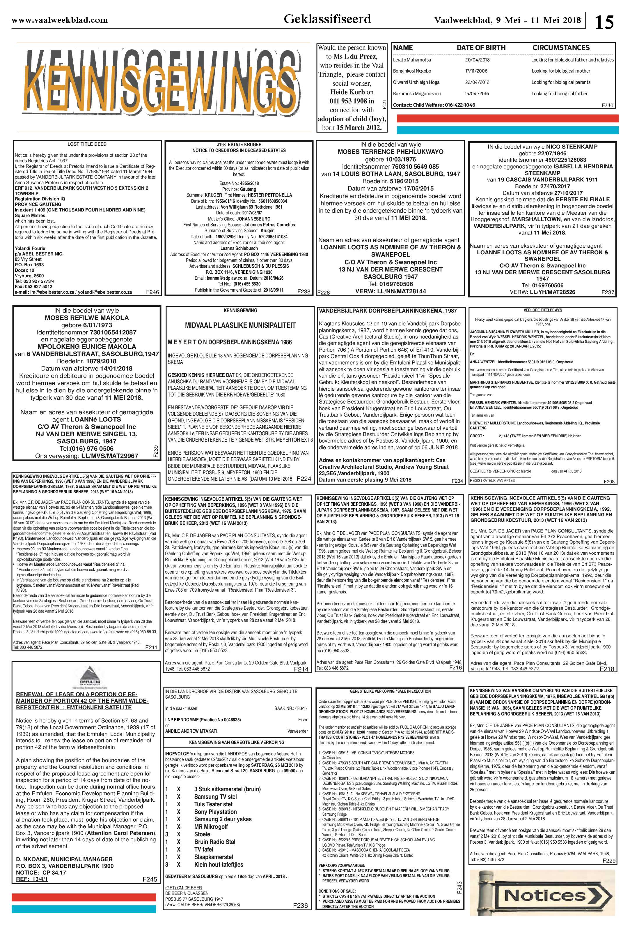 Vaalweekblad 9 – 12 Mei 2018 page 15