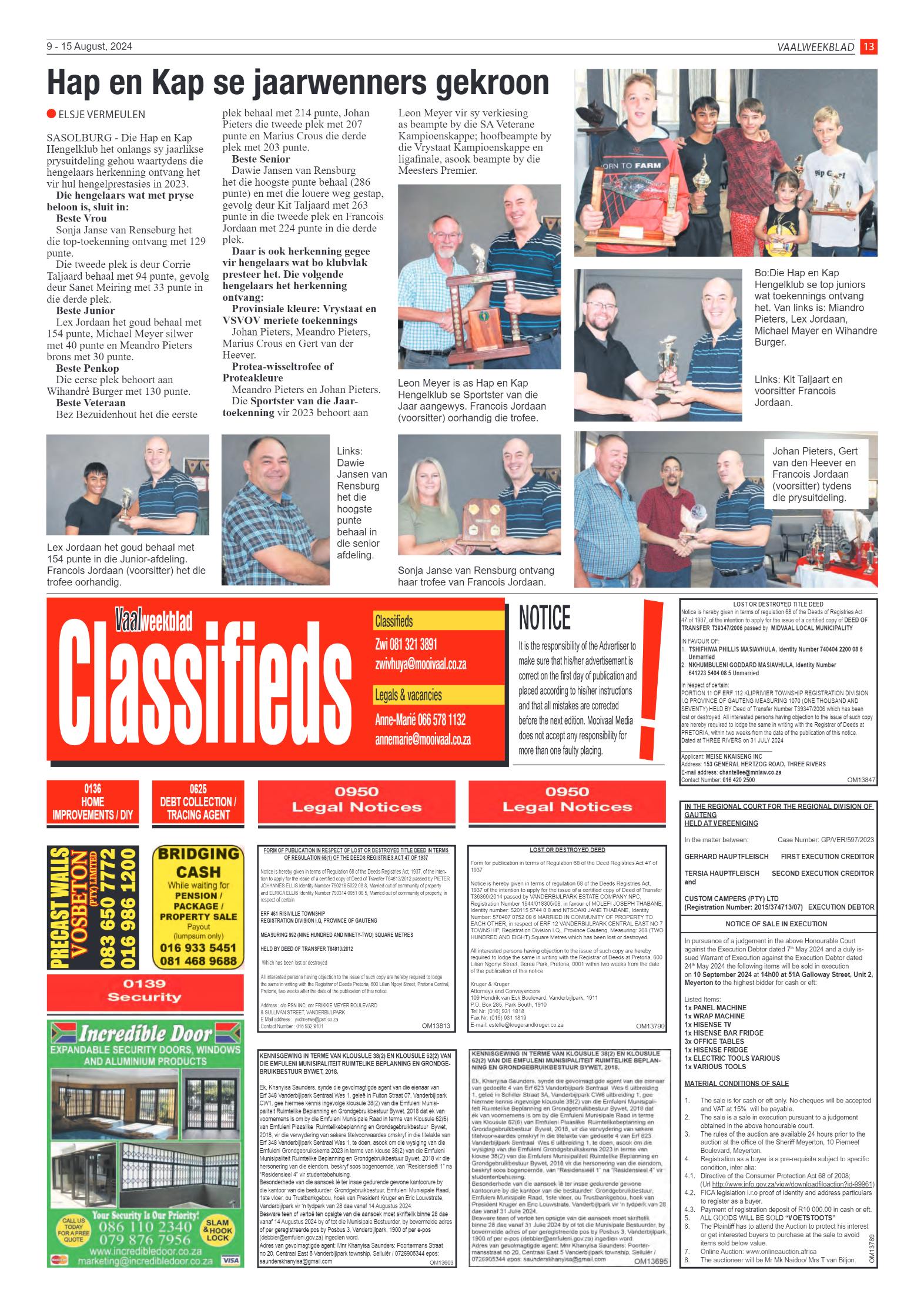Vaalweekblad 9 – 15 August, 2024 page 13