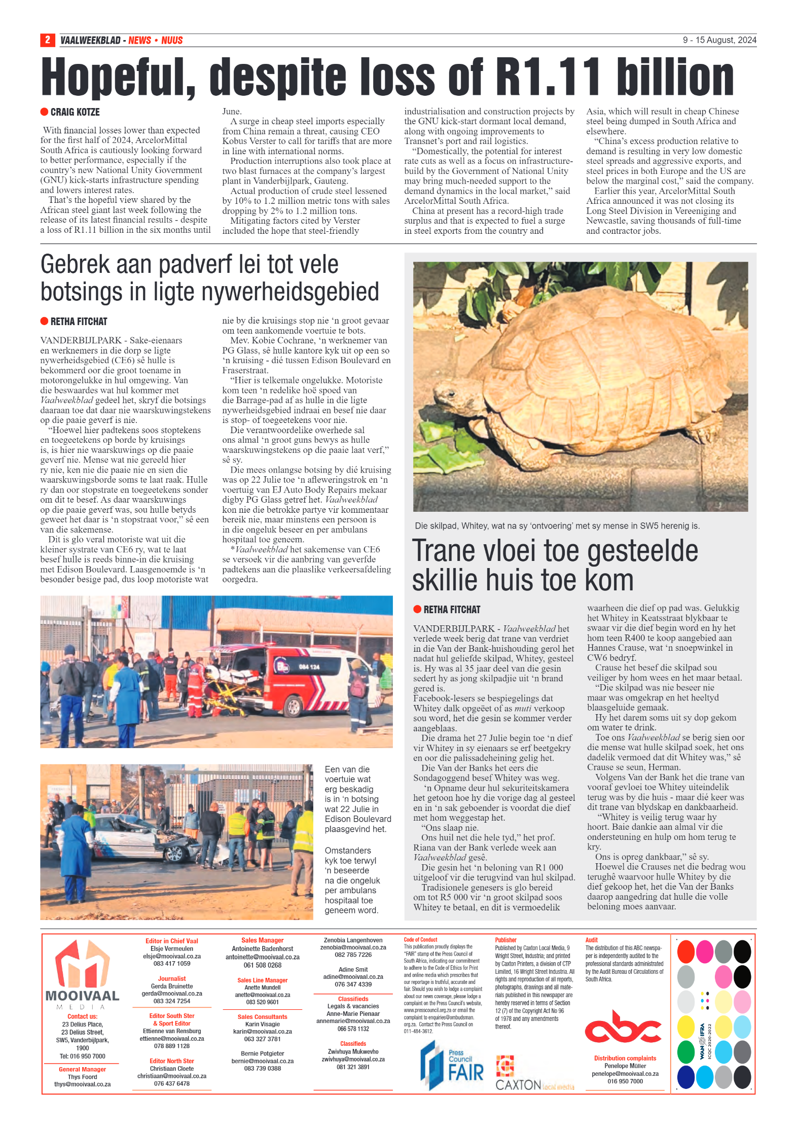 Vaalweekblad 9 – 15 August, 2024 page 2