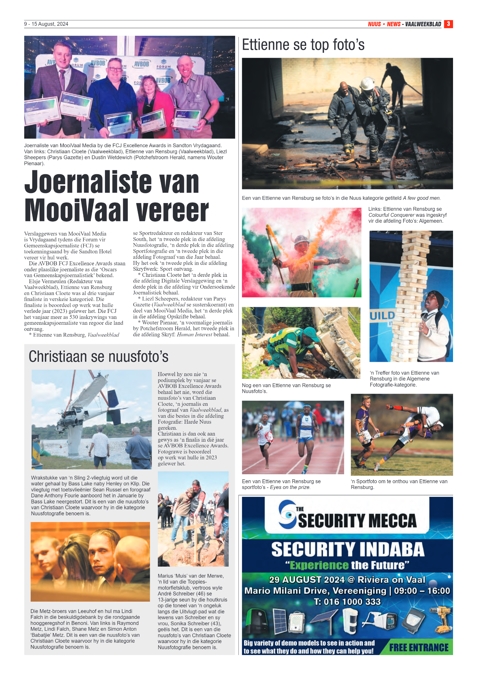 Vaalweekblad 9 – 15 August, 2024 page 3