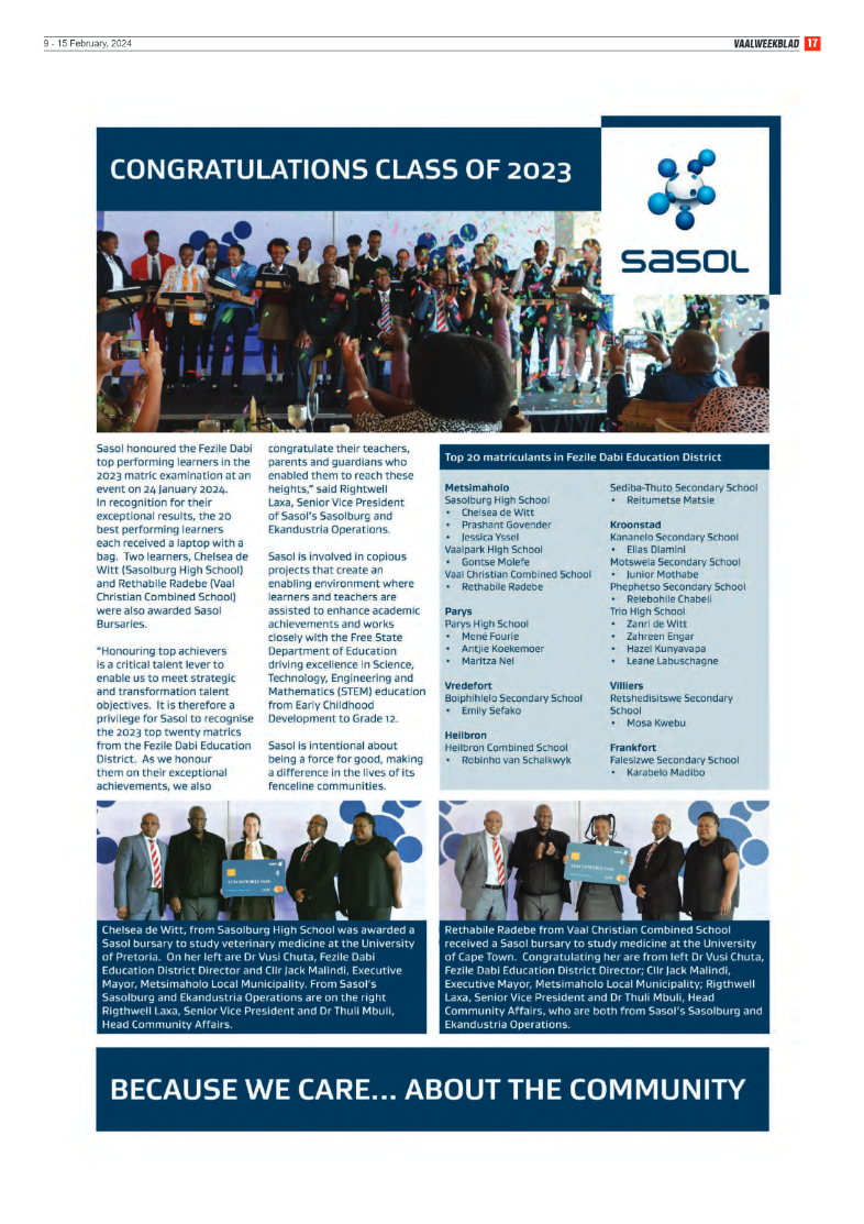Vaalweekblad 9 – 15 February, 2024 page 17
