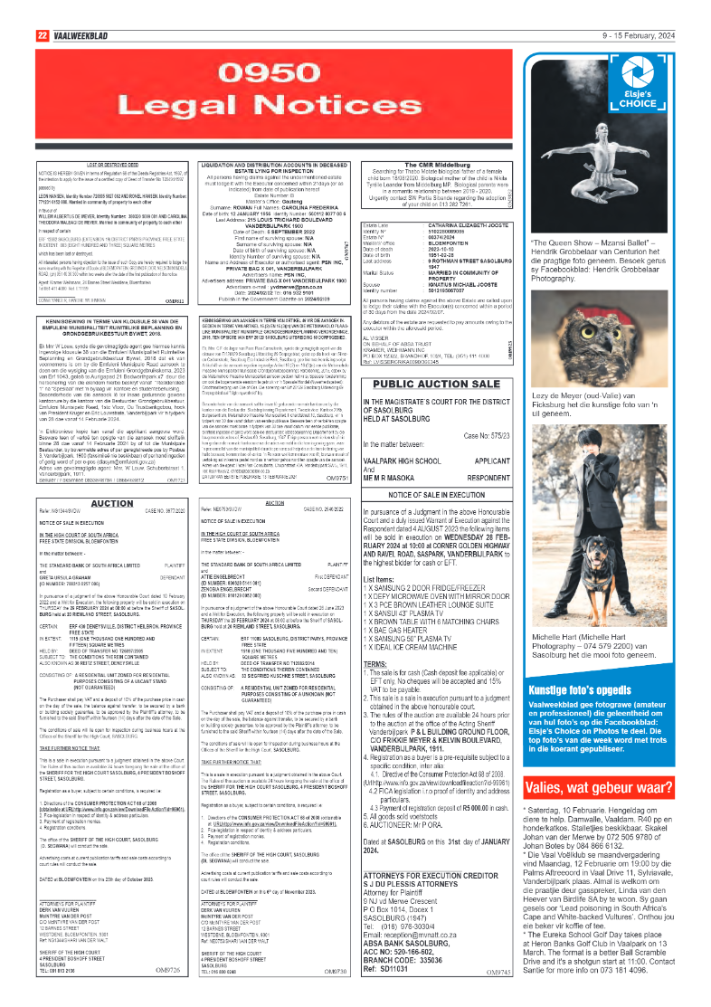 Vaalweekblad 9 – 15 February, 2024 page 22