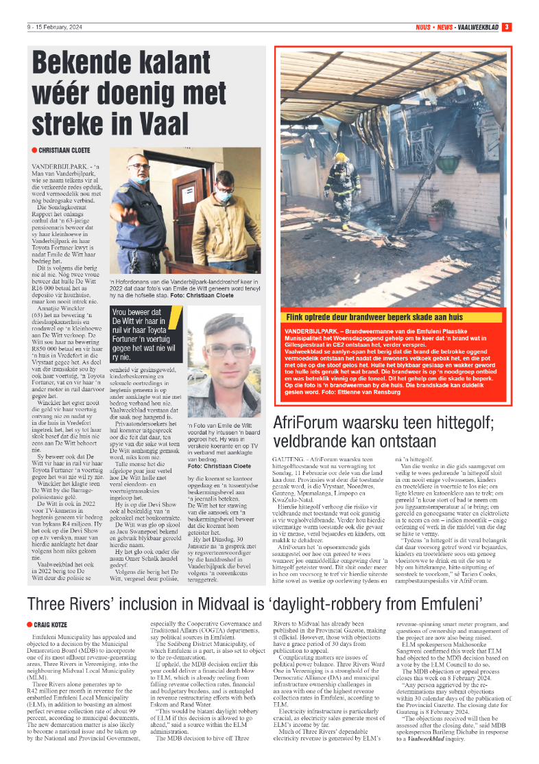 Vaalweekblad 9 – 15 February, 2024 page 3